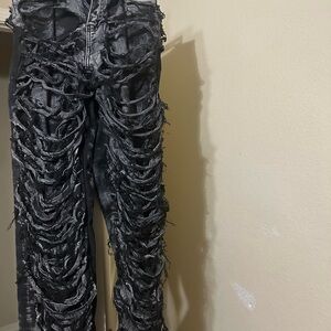 Distressed Black Jeans